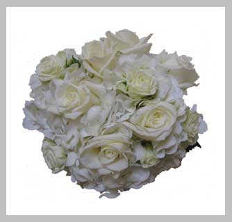Hydrangea and Rose Wedding Bouquet